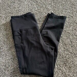 ZYIA Active Leggings Womens Size M Black High Rise Side Pocket Athleisure